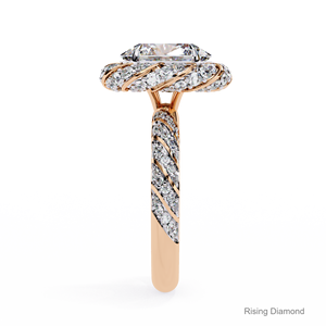 แหวนเพชรวงแหวนสำหรับหมั้นรัศมีวงแหวนทองเหลืองของขวัญครบรอบปี4.0 CT - Product Image 4