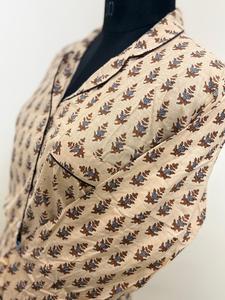 <b>Green</b> Ikat Print Women's Cotton Shirt with Handcrafted <b>Lace</b> Decoration Bohemian Style Long Sleeve Casual Top - Product Image 4