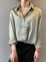 Nouveau bureau d'été décontracté col rabattu chemise conception personnalisée manches longues chemises pour femmes 100% coton chemises élégantes