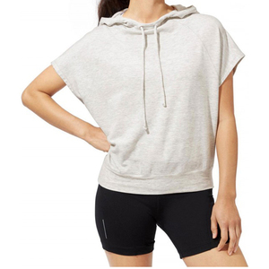 Sudadera con capucha de manga corta para mujer más vendida, ropa con capucha gris impresa personalizada, sudaderas con capucha y sudaderas para mujer - Product Image 3