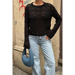 Suéter Casual de Cuello Redondo Tejido a Crochet Cailey para Otoño, Número de Estilo 1298-25 - Product Image 3