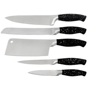 Ensemble de couteaux de chef en acier inoxydable multi-usages de qualité supérieure avec lames faites à la main, conception pour droitiers, ensemble de trois pièces pour couper et hacher - Product Image 1