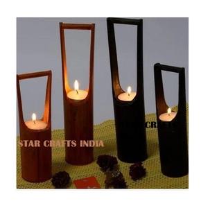 Bougeoir en bois de taille personnalisée bougeoir fait à la main pilier de bougie en bois fantaisie le plus vendu fabriqué à la main STAR CRAFTS INDIA - Product Image 3