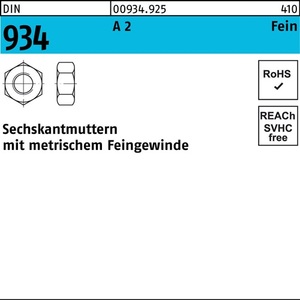 Tuerca hexagonal M 24 X 1.5 a 2 (-70) DIN 934 10 piezas - Product Image 1