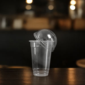 Quang Quan 95mm gobelets en plastique transparent jetables 16oz/24oz tasses à paroi unique pour boissons froides jus café thé - Product Image 3