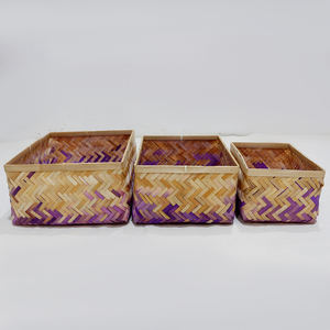 Panier de rangement rectangulaire en bambou Artex Dong Thap, écologique et rustique, tissé à la main, multifonctionnel, pour la lessive - Product Image 1