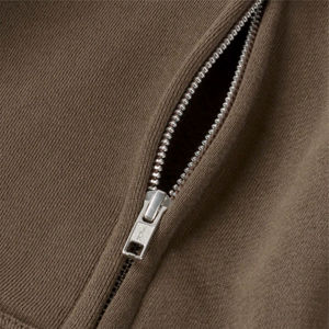 Nueva Sudadera con Capucha Corta para Hombre, con Cierre, Color Sólido, Hombros Caídos, con Logotipo Personalizado, Gruesa, 100% Algodón, Unisex - Product Image 4