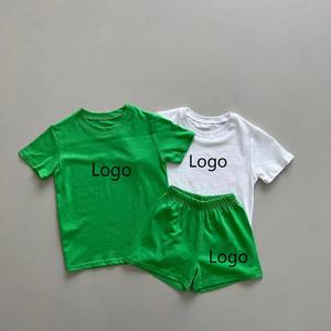 Conjunto de dos piezas de pantalones cortos deportivos de patrón sólido informal Vintage y camiseta lavada con ácido personalizado de alta calidad 100% algodón para el verano - Product Image 3