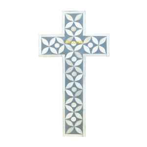 Crucifijo con Incrustaciones de Nácar Natural, Pieza Decorativa Religiosa Elegante Hecha a Mano para Aniversario de Iglesia Cristiana, Regreso a Clases - Product Image 2