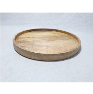 Bandeja de madera de acacia moderna de gran venta, forma redonda con serpientes pulidas regulares para servir comida, desayuno para servir comida de serpientes - Product Image 1