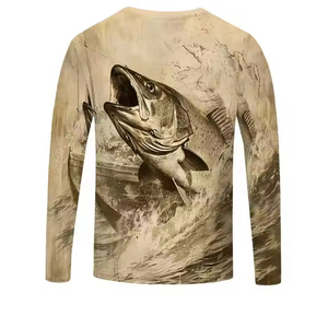 Chemises polo de sport à manches longues sur mesure OEM, vêtements de pêche, spandex, polyester, respirantes, chemises pour hommes - Product Image 2