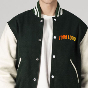 Veste universitaire OEM personnalisée grande taille pour hommes vestes College Letterman vente en gros 100% veste universitaire uniforme de baseball en laine à vendre - Product Image 2
