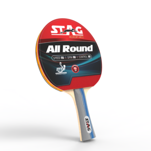 Raquette de tennis de table STAG Iconic Professional All Round, en bois et caoutchouc, avec picots longs, fond en fibre de carbone - Product Image 4