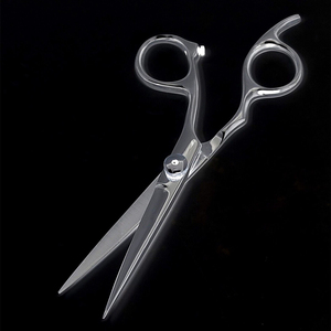 Tijeras de Peluquería Profesionales con Soporte para Dedos, Mango Elegante, Tijeras de Corte de Pelo de Salón, Acabado Pulido, Acero Metálico - Product Image 3