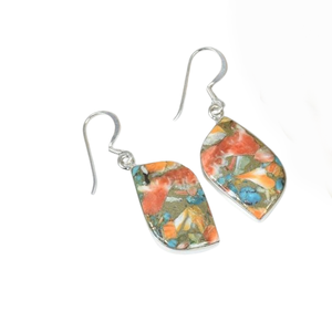 หอยนางรมทองแดงเทอร์ควอยซ์925เงินสเตอร์ลิงตะขอต่างหู December birthstone ทำด้วยมือเครื่องประดับรูปร่างอื่นๆของขวัญสำหรับเธอ - Product Image 1