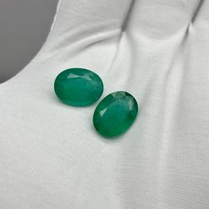 Par de Piedras Preciosas Sueltas de Esmeralda Verde Natural de Corte Ovalado de 19 Quilates para Pendientes, Piedras Facetadas de Esmeralda AAA+, Proveedor Mayorista de la India - Product Image 4