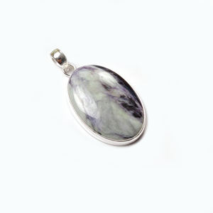 Pendentif ovale en argent 925 avec cabochon en Kammerite – Bijou fantaisie en pierre précieuse, vente en gros - Product Image 1