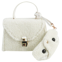 Sac à main pour femme en fausse fourrure Teddy personnalisé, sac à main d'hiver moelleux avec poignée supérieure et mini pochette OEM ODM