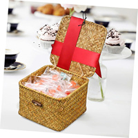 Design rétro écologique naturel idéal pour Noël fête des mères fête des pères cadeau de mariage de Pâques panier en jonc de mer avec ruban