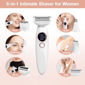 Recortadora Eléctrica 5 en 1, Impermeable IPX7, USB, para Mujer, Depiladora Íntima con Cinco Cuchillas para Rostro, Cejas, Cuerpo y Área del Bikini - Product Image 6