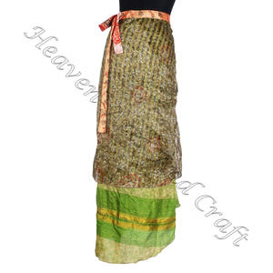 Wholesale Discount! Assorted <b>Silk</b> Sari Wrap <b>Skirt</b> Boho Stylish Multi-Color Summer Wear Comfortable Fashion Boho Hippie Plus Size - Product Image 2