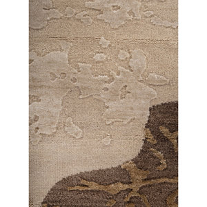 Tapis en laine noué à la main Aprezo beige marron AKWT-7017 (Cs-01) pour la maison, tapis abstrait rectangulaire pour salon, couloir, chambre à coucher - Product Image 3
