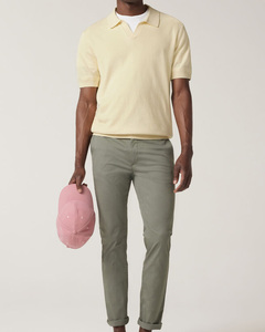 เสื้อโปโลสำหรับผู้ชายสีเบจแบบพรีเมียมปรับแต่งได้ผ้า100% คอตตอนทรงพอดีตัวคอวีนุ่มระบายอากาศได้ดี - Product Image 6