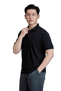 เสื้อเชิ้ตแขนสั้นลำลอง น้ำหนัก 200 กรัม กระดุมหน้า ผ้าถักทั่วไป TC 60% คอตตอน +40% โพลีเอสเตอร์ สีดำ ผลิตในเวียดนาม - Product Image 5