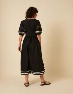 Nouvel arrivage de Robe ethnique chic avec broderie personnalisée Robe pour femmes Vêtements Bishop Tunique à manches courtes Bohe Robe vintage Maxi Resort - Product Image 3