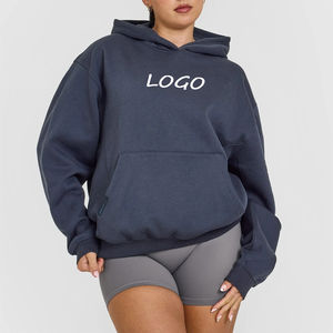 Sudadera con capucha OEM de gran tamaño con hombros caídos para mujer, jersey de otoño con estampado bordado personalizado, artículos baratos a granel, sudaderas con capucha - Product Image 6