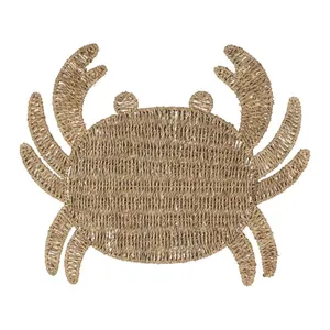 Top Selected Seagrass Crab Coasters Natural Woven Crab <b>Trivet</b> ODM OEM Handwoven Placemats Tabletop Decor for Dining Room - Product Image 4