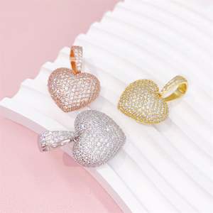 Ensemble de boucles d'oreilles pendantes avec pendentif en diamant Cur rond et goutte pour femme - Product Image 2