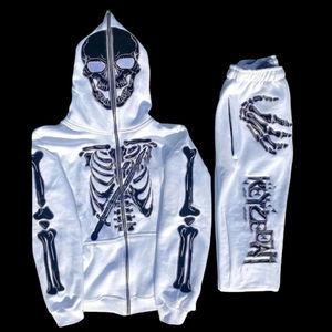 ชุดวอร์มผ้าฝ้าย100% มีฮู้ดและกางเกงขายาวชุดวอร์มแฟชั่นสำหรับผู้ชายชุดวอร์ม2025ดีไซน์ใหม่ - Product Image 1