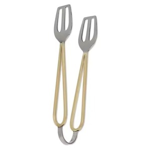 Gold Plated Brass Scissor Design Serving Tong With Standard Quality Tong - Product Image 2