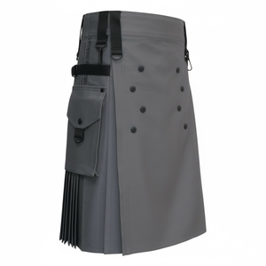 MAGIC Kilt <b>Men's</b> 290 Gsm Twill Cotton Utility Kilt with Cargo Pockets Black All Models 5 Front <b>Apron</b> Buttons All Models Apparel - Product Image 1