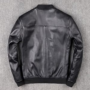 Veste en cuir véritable tendance pour homme, style vintage, cuir de vache vieilli, épaules matelassées, veste en cuir de motard pour homme - Product Image 4