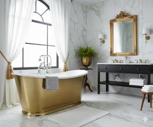 Bañera Ovalada Independiente de Latón, Hecha a Mano, de Lujo, Elegante, para Baño de Vapor, Ecológica, Fabricante y Proveedor de Marca Privada - Product Image 2