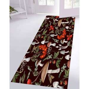 Printed <b>Rug</b>: Modern, Mushroom, Colorful, Black, Large, Outdoor, Non-Slip,Luxury Velvet <b>Rug</b> - Product Image 5