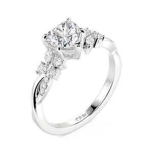 แหวนหมั้นเพชรรูปหัวใจ Jeulia Romantic Twist Vine - Product Image 2