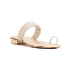 Sandales à talons dorées FN0635 Chappal élégant et fantaisie - Product Image 2