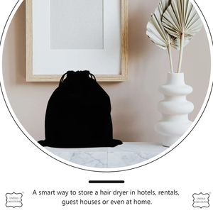 กระเป๋าหูรูดทำจากผ้าฝ้ายออร์แกนิกรีไซเคิลขนาดเล็กสีดำโลโก้ที่กำหนดเองได้เป็นมิตรต่อสิ่งแวดล้อมสำหรับใช้ในการช็อปปิ้ง - Product Image 5