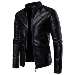 Chaqueta de Cuero Genuino para Hombre, Diseño Unisex con Bloques de Color, Cuello Alto, Logotipo Frontal, Envío DDP, Llegada 2026 - Product Image 1