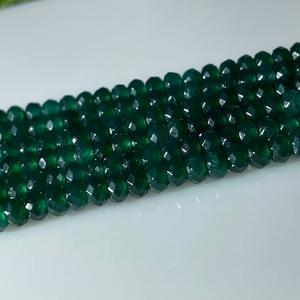 Cuentas de Esmeralda verde facetadas con corte de piedras preciosas sueltas, hebra de cuentas de Esmeralda para la fabricación de joyas de moda y la creación de collares - Product Image 2