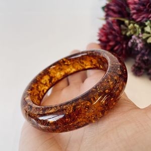 Brazalete de ámbar color coñac oscuro, 55 mm de diámetro interior, joyería de ámbar hecha a mano de Polonia. - Product Image 4