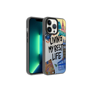 Coque arrière de style voyage Netzy pour iPhone 13 Pro Max SAFA, motif dragon, coque de protection rigide, impression UV, matériau PC - Product Image 1