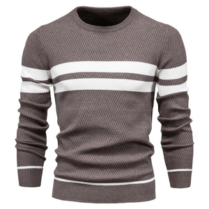 Pull en cachemire chaud d'hiver pour homme, doux, respirant, texture tricotée, anti-froissement, logo frontal - Product Image 4
