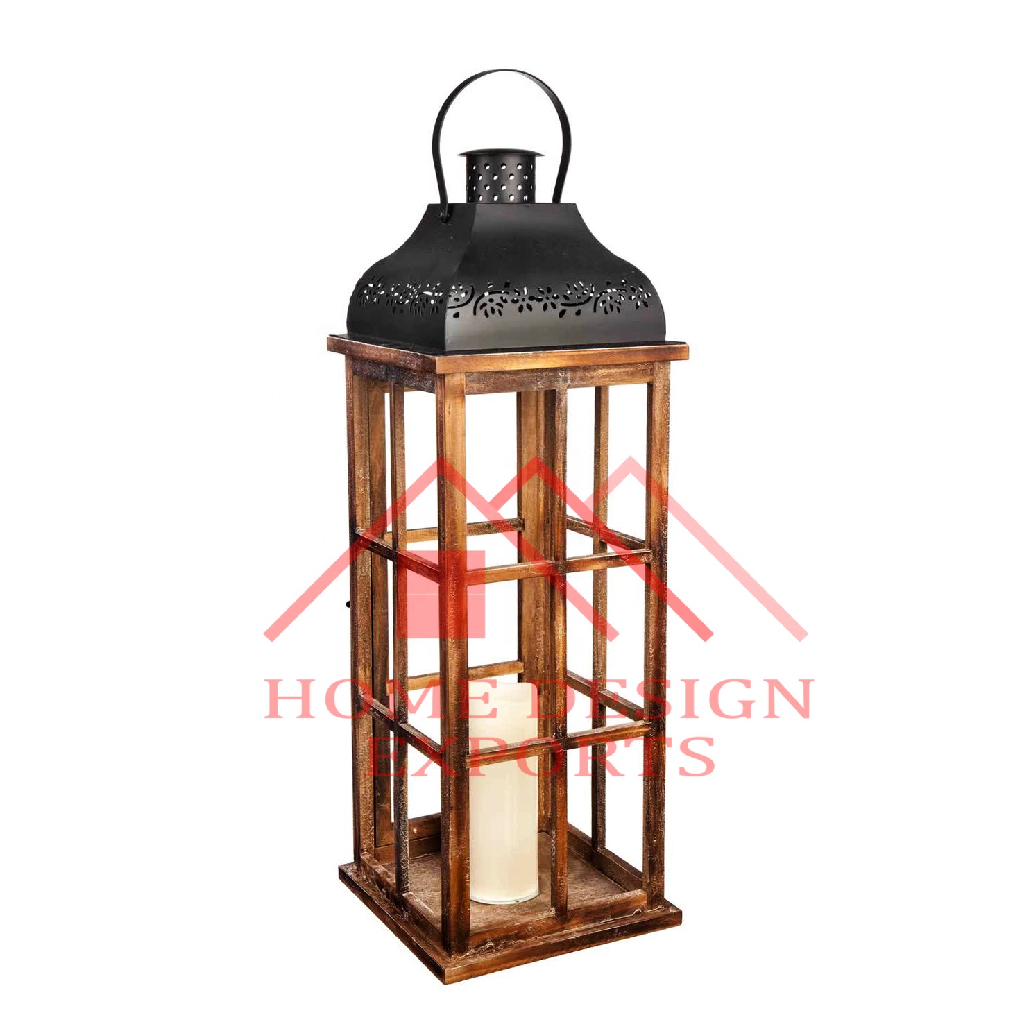 Romadedi Lanterna Legno Porta Candele Bianco - Rustico Portacandele Decorativo Arredo Shabby Chic Lanterna 22cm per Casa da Interno Esterno Vintage Decorazione Tavola Natalizio