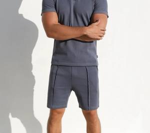 กางเกงวอร์มขาสั้นผ้าคอตตอนหนาแบบผูกเชือกสำหรับผู้ชายใส่ได้ทั้งชายและหญิงโลโก้ได้ตามต้องการ - Product Image 4