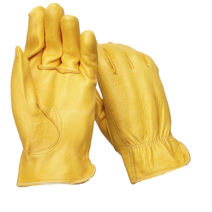 Golden Yellow Cow Grain Leather <b>Driver</b> Industry <b>Gloves</b> - Product Image 6