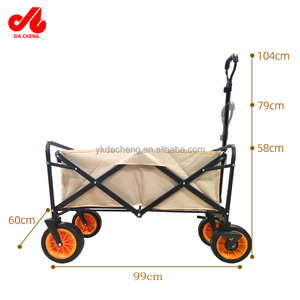 Carrinho de praia dobrável para acampamento ao ar livre, carrinho de praia para compras pesadas, grande capacidade - Product Image 2